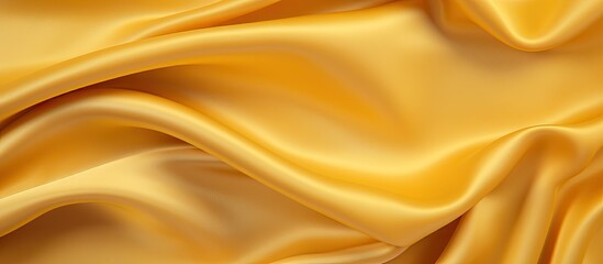 Fototapeta premium Luxurious yellow silk fabric with space for design ideal for special occasions like Christmas birthdays weddings and more Copy space image Place for adding text or design