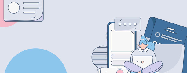 Business People Flat Vector Concept Operation Hand Drawn Illustration
