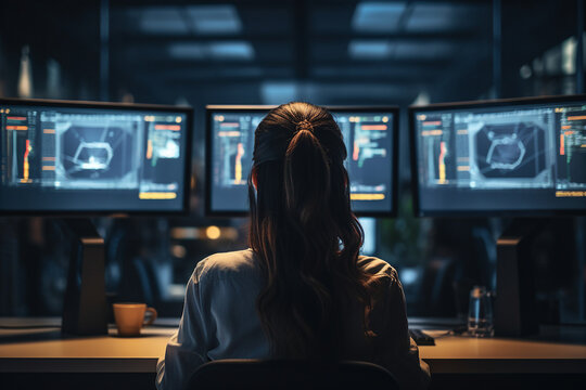 Generative AI portrait of cyberpunk system administrator programmer hacker person - Powered by Adobe