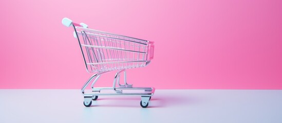 Cart idea for shopping Copy space image Place for adding text or design - obrazy, fototapety, plakaty