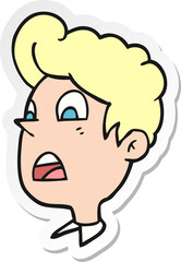 sticker of a cartoon shocked man