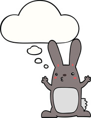 cartoon rabbit with thought bubble