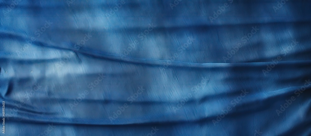 Poster Japanese fabric dyeing technique creating indigo textures Copy space image Place for adding text or design