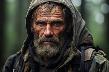 Obraz premium Pensioner elderly man made with generative ai technology portrait