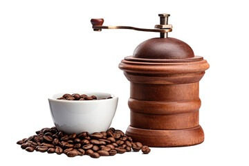 Cezve Coffee Pot With Coffee Powder On A White Surface, Against A Transparent Background, Png.