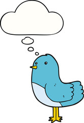 cartoon bird with thought bubble