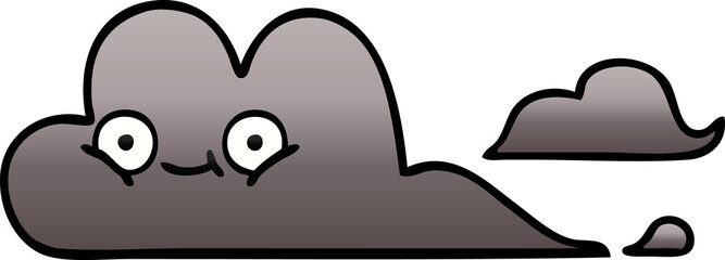 gradient shaded cartoon of a storm cloud