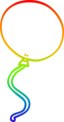 rainbow gradient line drawing of a cartoon balloon