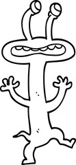line drawing cartoon monster