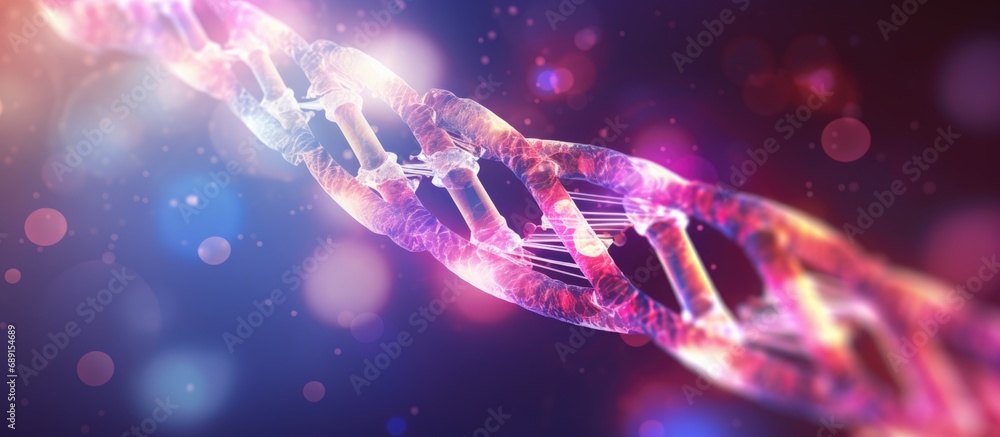 Poster DNA helix visual depiction Mutations and disorders Copy space image Place for adding text or design