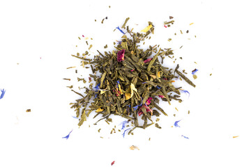 Flavoured green tea isolated