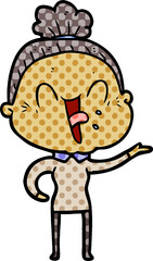 cartoon happy old woman