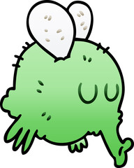 gradient shaded quirky cartoon fly