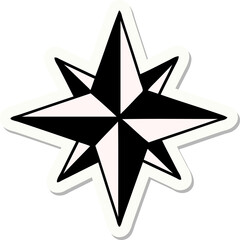 sticker of tattoo in traditional style of a star