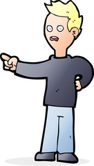 cartoon shocked boy pointing