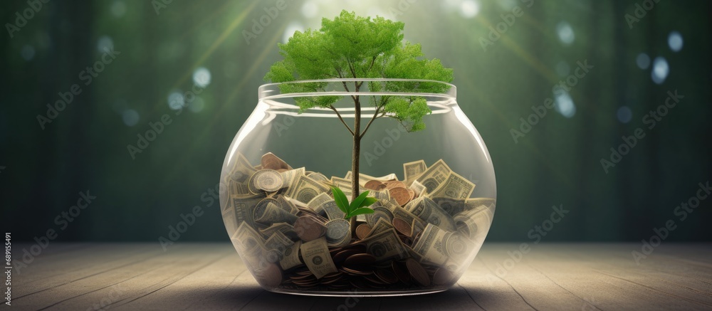 Poster Increasing net worth through savings Copy space image Place for adding text or design