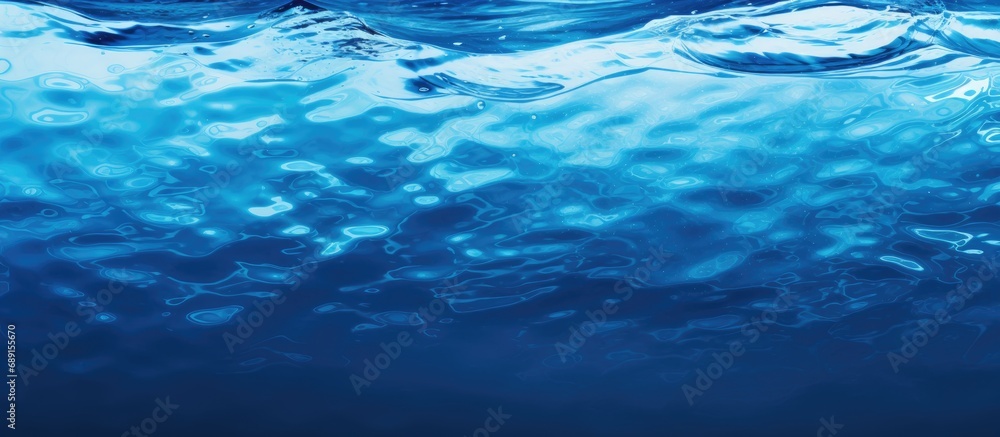 Poster Blue water texture abstract background Copy space image Place for adding text or design