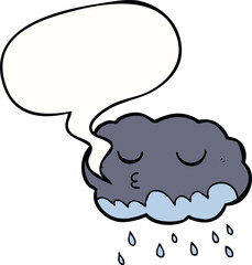 cartoon rain cloud with speech bubble