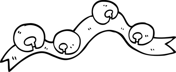 line drawing cartoon xmas bells