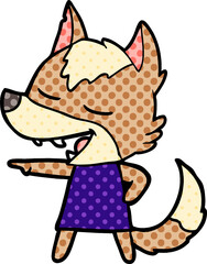 cartoon wolf laughing
