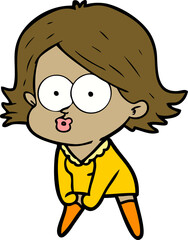 cartoon girl pouting