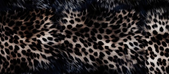 Black spotted animal fur pattern s history Copy space image Place for adding text or design - obrazy, fototapety, plakaty