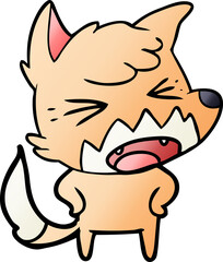 Obraz na płótnie Canvas angry cartoon fox