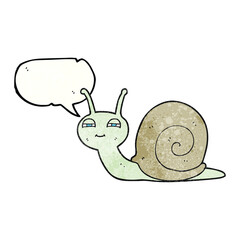 freehand speech bubble textured cartoon cute snail
