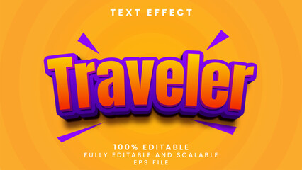 Traveler editable text effect	