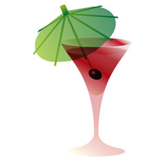 Umbrella Drink with Black Olive