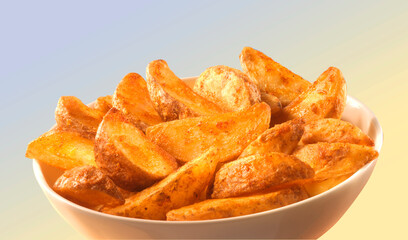 CountrySteakFrites, frittiert, Kartoffeln, Spalten, Kartoffelspalten, Ofenkartoffeln,