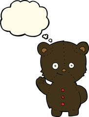 cartoon black bear cub with thought bubble