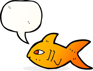 cartoon fish with speech bubble
