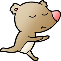 happy cartoon bear running