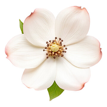 Closeup dogwood blossom on isolated transparent background