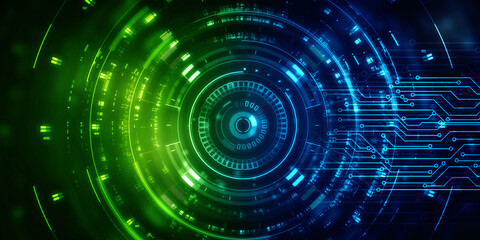 2d illustration Abstract futuristic electronic circuit technology background