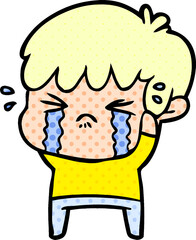 cartoon boy crying