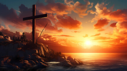 Crucifixion At Sunrise - Resurrection Concept