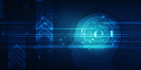 2d illustration Abstract futuristic electronic circuit technology background