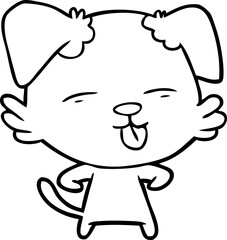 Obraz premium cartoon dog sticking out tongue
