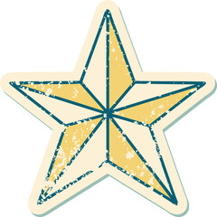 iconic distressed sticker tattoo style image of a star