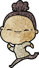 cartoon peaceful old woman