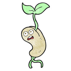 freehand drawn texture cartoon sprouting seed