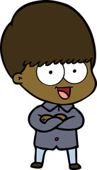 happy cartoon boy