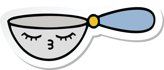 sticker of a cute cartoon measuring spoon