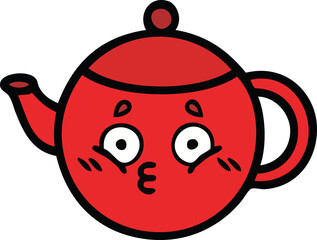 Obraz premium cute cartoon of a teapot