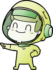 Obraz premium happy cartoon astronaut man