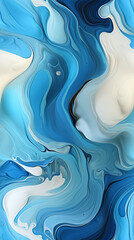 Seamless pattern of marble swirl, blue and white created with Generative Ai