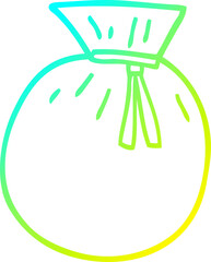 Obraz premium cold gradient line drawing of a cartoon tied sack