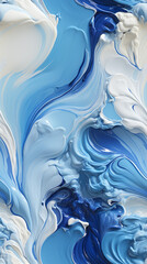 Seamless pattern of marble swirl, blue and white created with Generative Ai